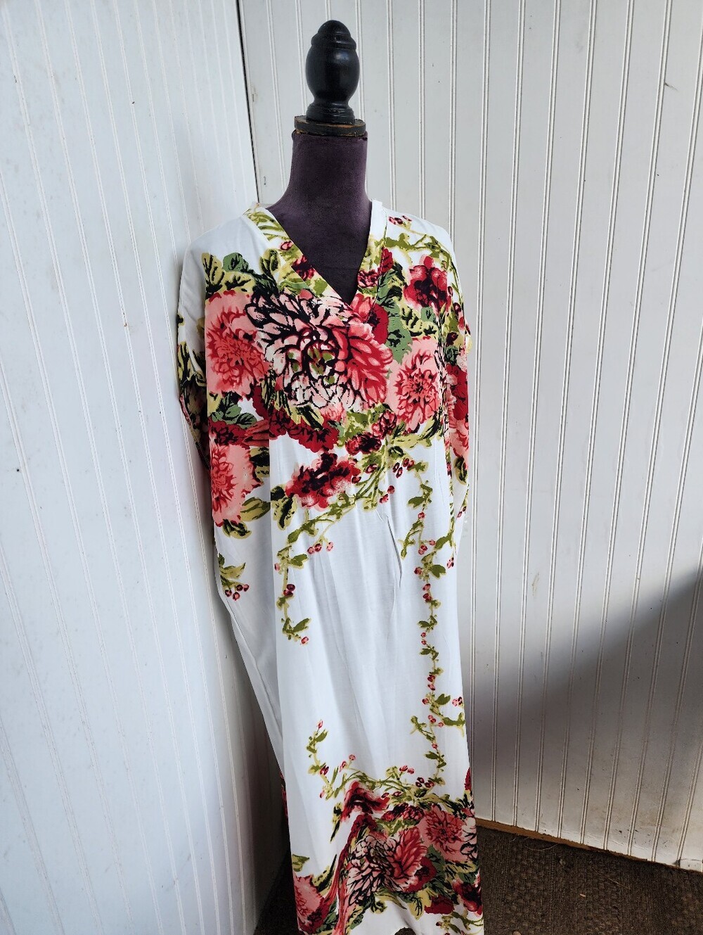 NWT Seven Islands Light Flowy Boho Summer Maxi Dress Floral Swim Cover Up L / XL - Picture 2 of 13